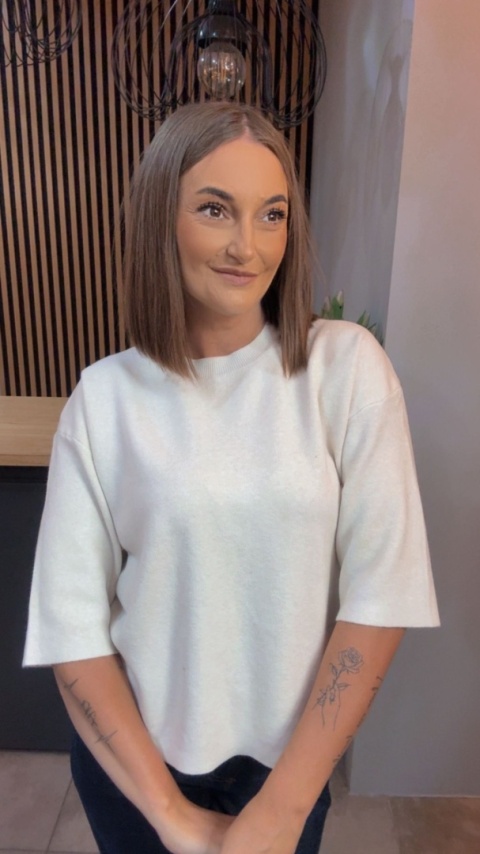 Sweter z rękawem 3/4 Melody - Śmietanka