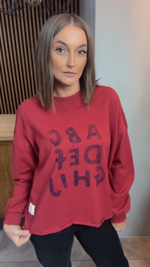Bluza Oversize „Art Letters” - Czerwona