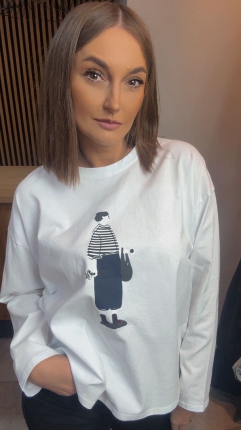 Bluzka damska z nadrukiem - oversize