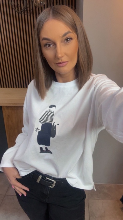 Bluzka damska z nadrukiem - oversize