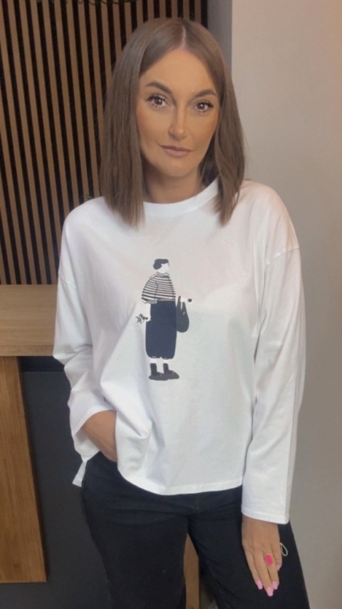 Bluzka damska z nadrukiem - oversize