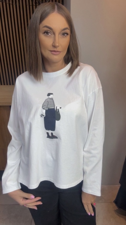 Bluzka damska z nadrukiem - oversize