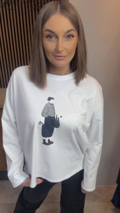 Bluzka damska z nadrukiem - oversize