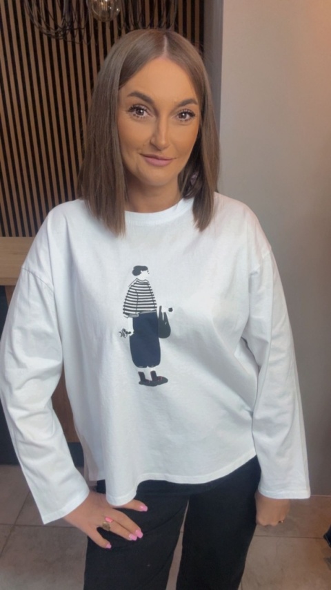 Bluzka damska z nadrukiem - oversize