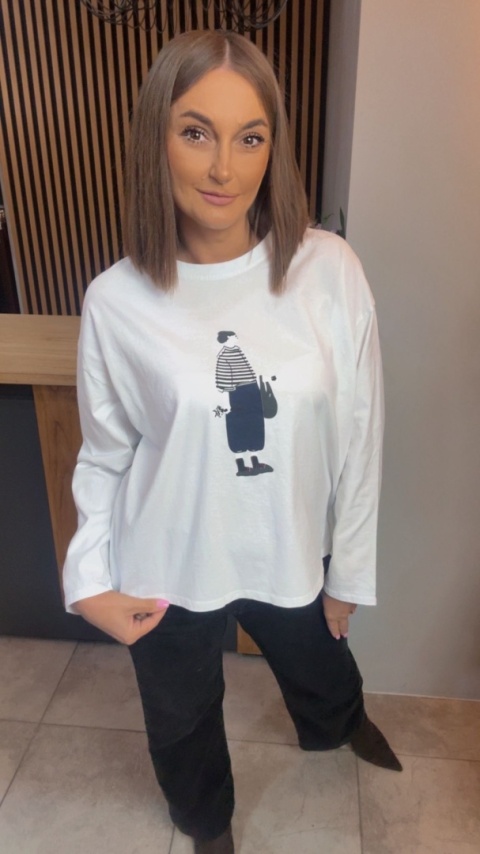 Bluzka damska z nadrukiem - oversize