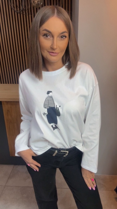 Bluzka damska z nadrukiem - oversize
