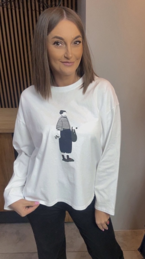 Bluzka damska z nadrukiem - oversize