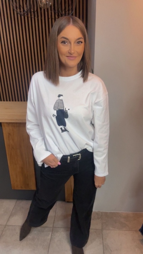 Bluzka damska z nadrukiem - oversize