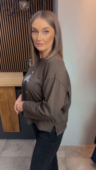 Bluzka damska z nadrukiem – oversize