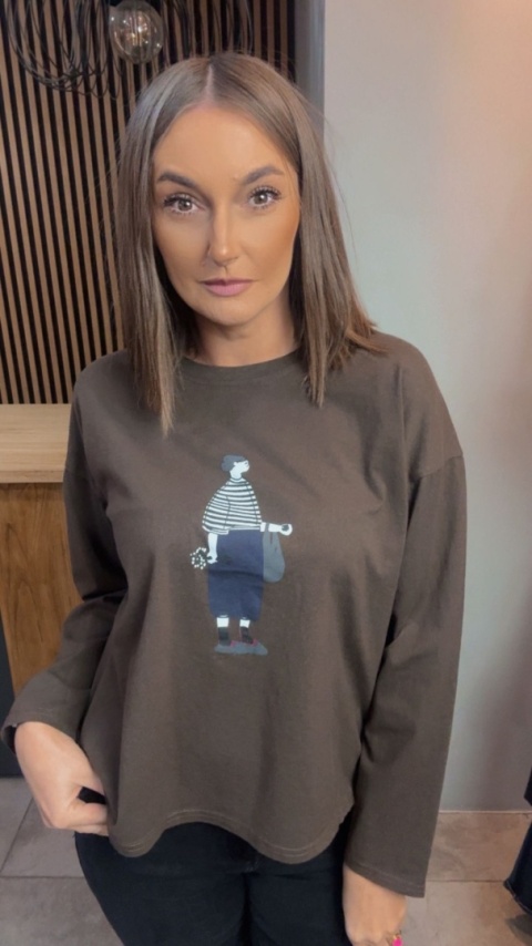 Bluzka damska z nadrukiem – oversize