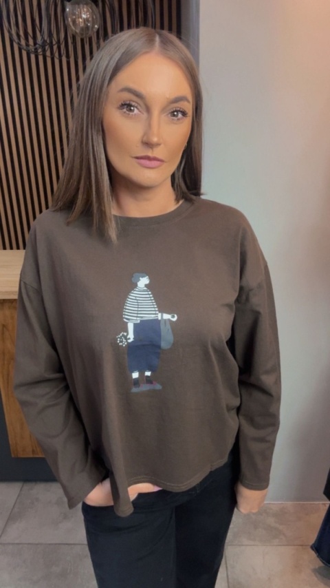 Bluzka damska z nadrukiem – oversize