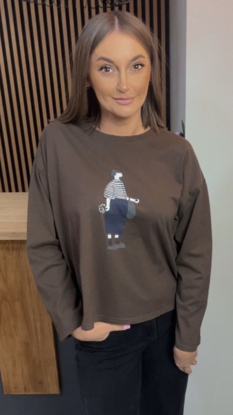 Bluzka damska z nadrukiem – oversize