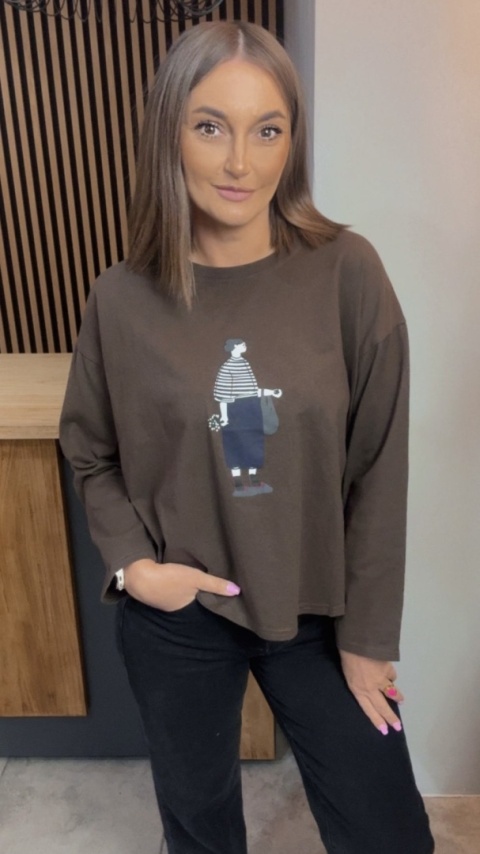 Bluzka damska z nadrukiem – oversize