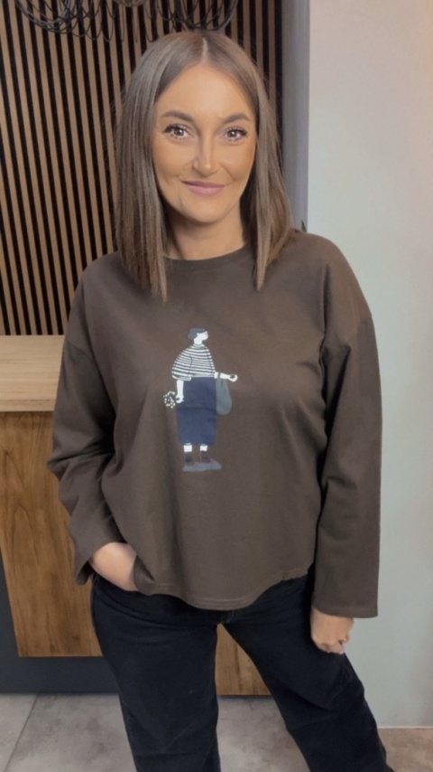 Bluzka damska z nadrukiem – oversize