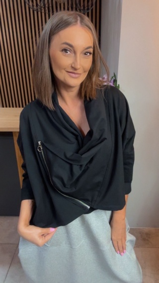 Kardigan z dresówki Wendy Trendy z bocznym zamkiem