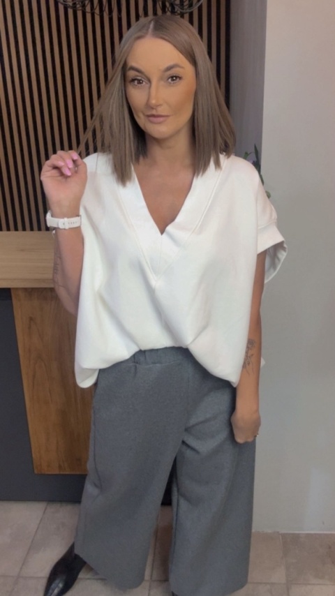 Kamizelka / Bluza z Dekoltem w Serek - Model Oversize