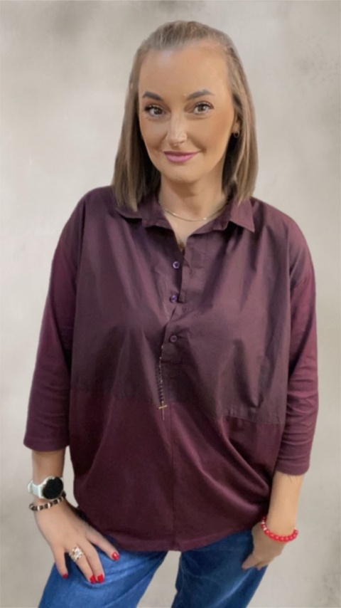 Koszula łączona Wendy Trendy - Bordo