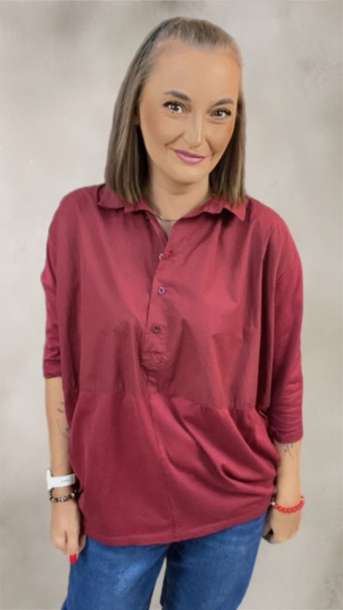 Koszula łączona Wendy Trendy – Burgund