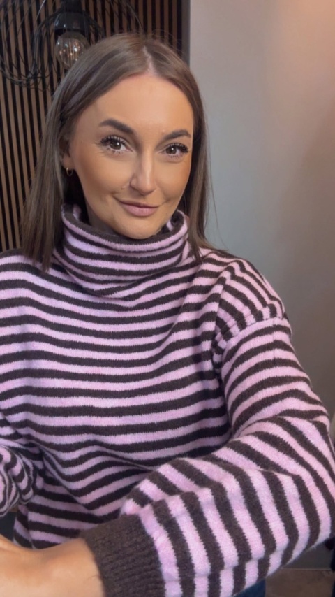 Półgolf w paski Made in Italy