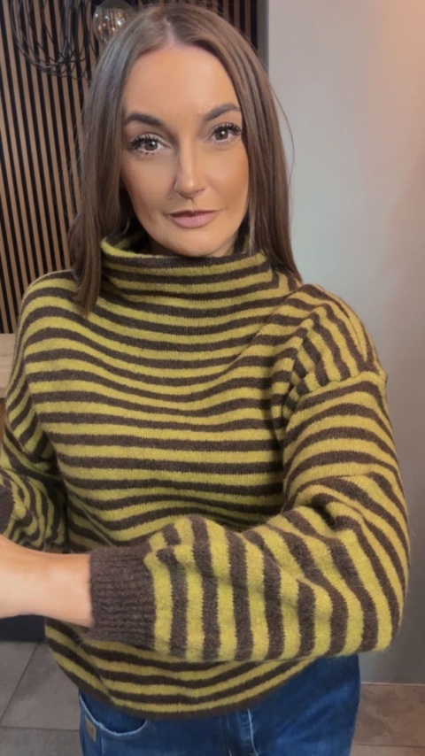 Półgolf w paski Made in Italy