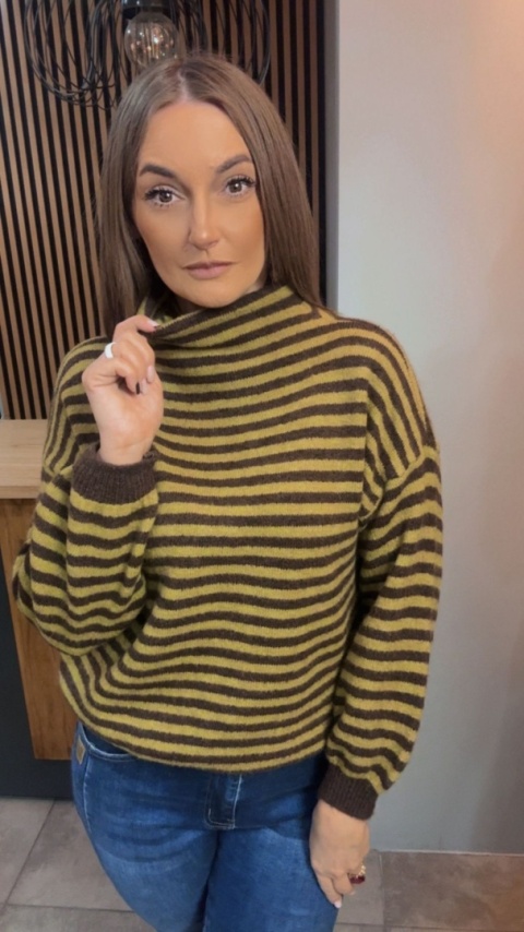 Półgolf w paski Made in Italy