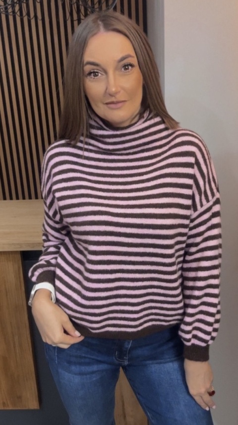 Półgolf w paski Made in Italy