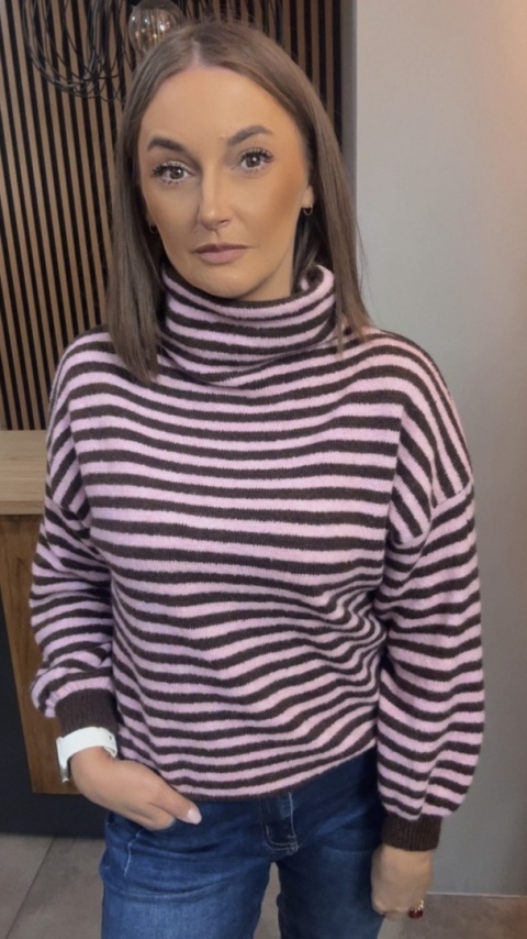 Półgolf w paski Made in Italy