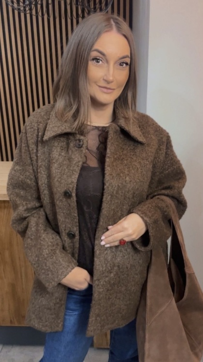 Płaszcz Bouclé Wiya - Brązowy