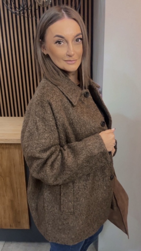 Płaszcz Bouclé Wiya - Brązowy