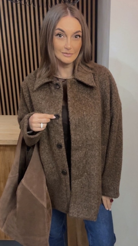 Płaszcz Bouclé Wiya - Brązowy