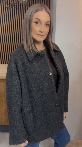 Płaszcz Bouclé Wiya - Czarny