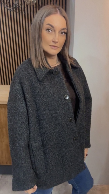 Płaszcz Bouclé Wiya - Czarny