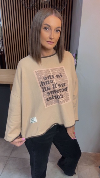 Bluza oversize z nadrukiem „In the end we’ll all become stories”