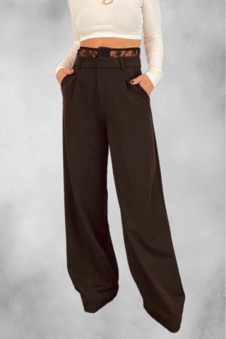 Spodnie Lumina z koronką - Brąz