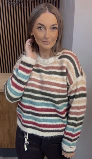 Sweter w kolorowe pasy – Cocco Rosso Collection