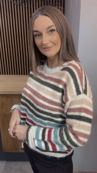 Sweter w kolorowe pasy – Cocco Rosso Collection