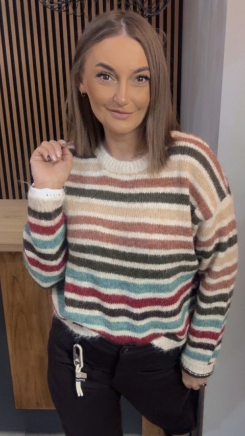 Sweter w kolorowe pasy – Cocco Rosso Collection