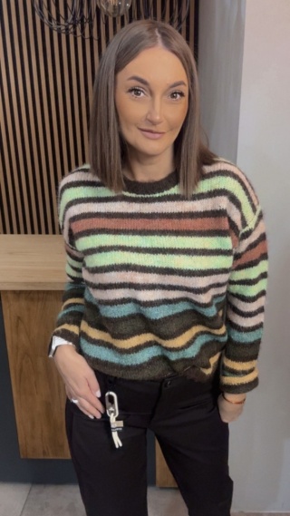 Sweter w kolorowe pasy – Cocco Rosso Collection