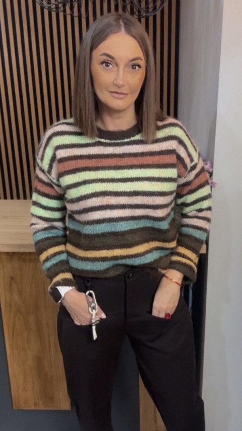 Sweter w kolorowe pasy – Cocco Rosso Collection