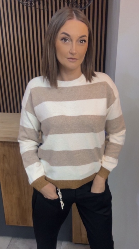 Sweter w szerokie pasy – BLUOLTRE®