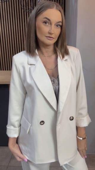 Elegancka Marynarka Dwurzędowa – Beżowa