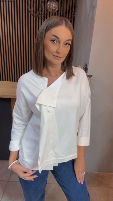 Kardigan asymetryczny Wendy Trendy - Biały
