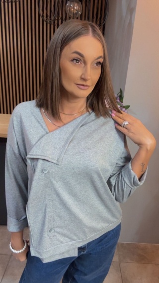 Kardigan asymetryczny Wendy Trendy - Szary