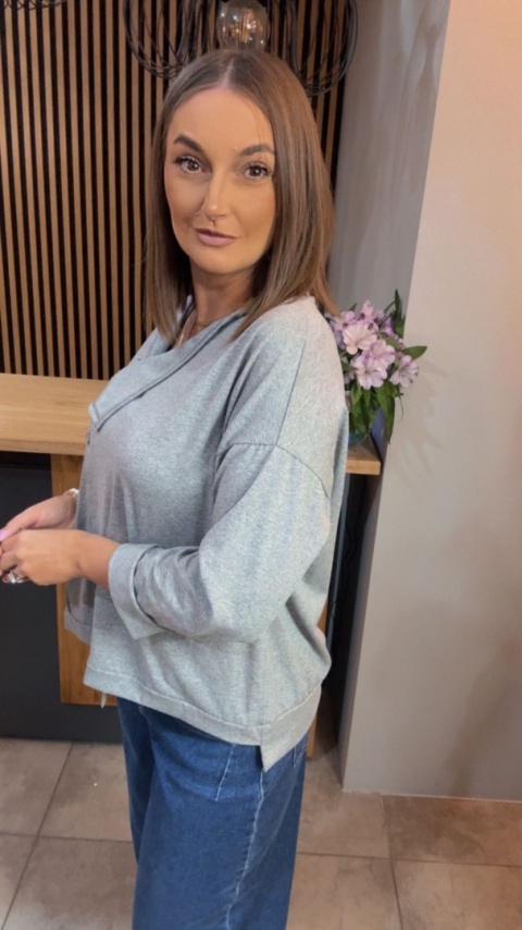 Kardigan asymetryczny Wendy Trendy - Szary