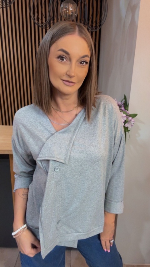 Kardigan asymetryczny Wendy Trendy - Szary