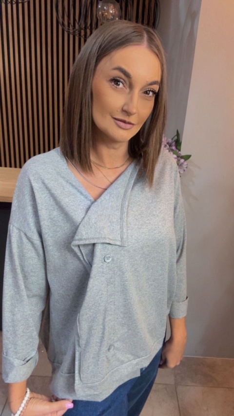 Kardigan asymetryczny Wendy Trendy - Szary
