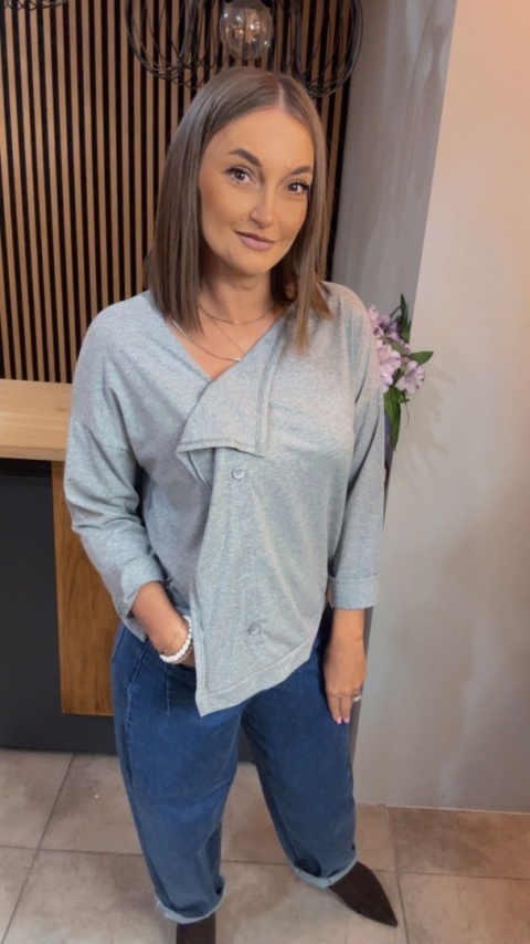 Kardigan asymetryczny Wendy Trendy - Szary