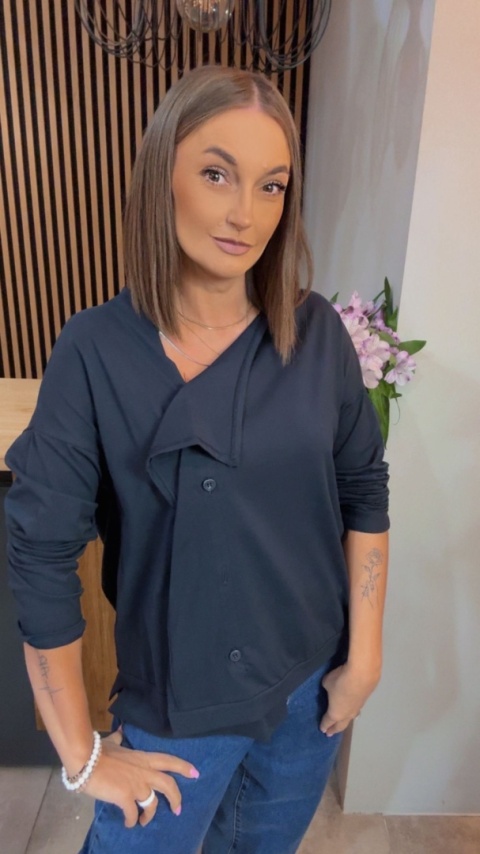 Kardigan asymetryczny Wendy Trendy - Granat