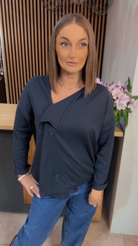 Kardigan asymetryczny Wendy Trendy - Granat