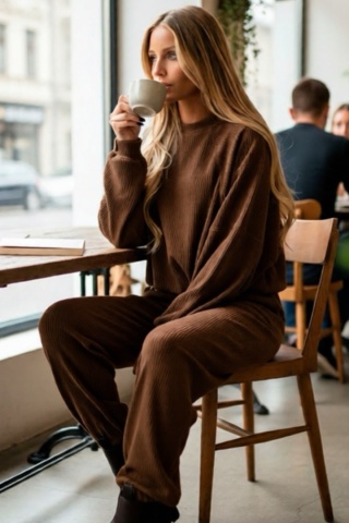 Komplet sztruksowy Lenoshka - Karmel